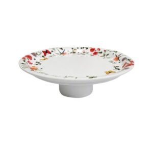 Prato de bolo/boleira botânica flores e borboletas