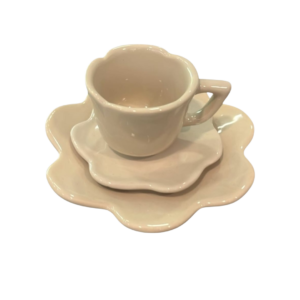 Conjunto de chá cerâmica areia