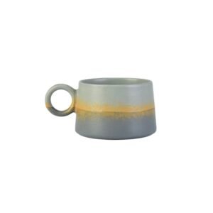 Caneca cerâmica bicolor cinza