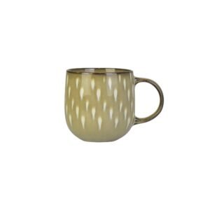 Caneca cerâmica bege pingos